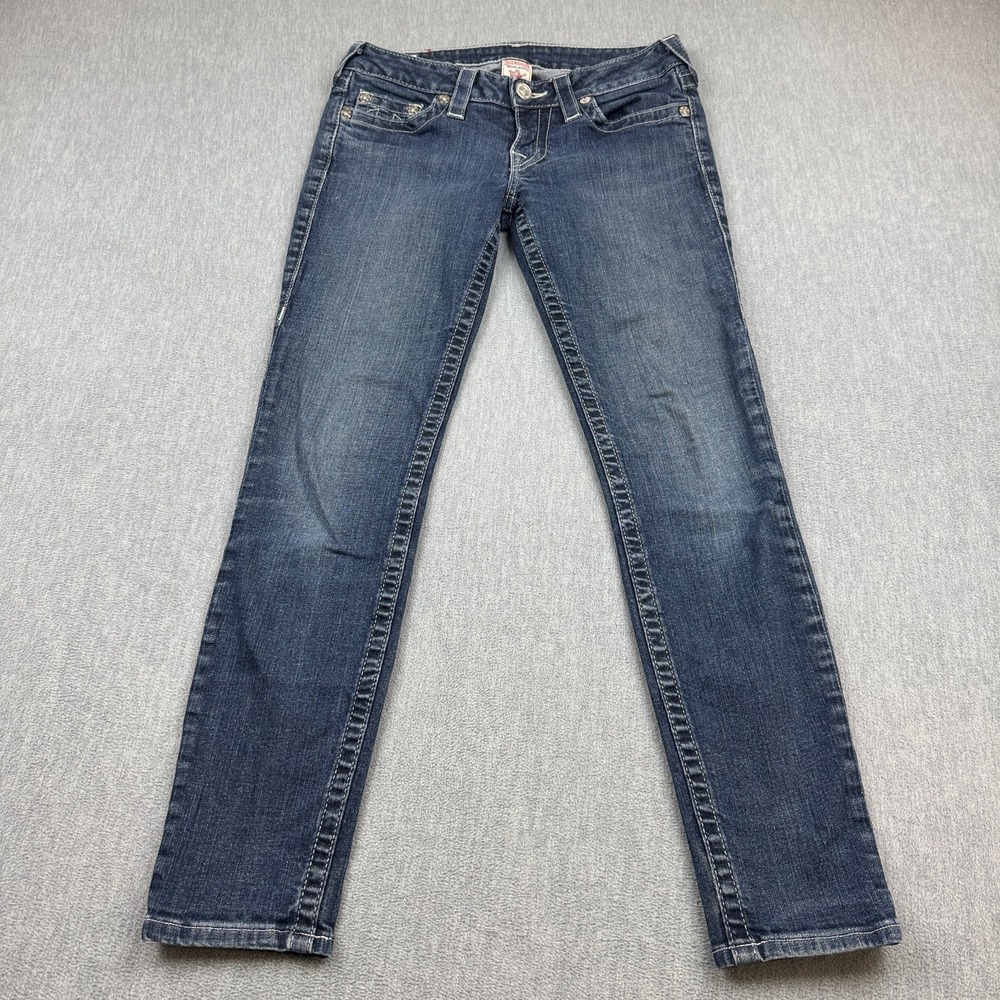 Vintage True Religion Jeans Womens 28 Blue Stella Skinny Low Rise Made In USA
